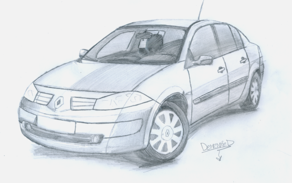 Нарисовать Рено Логан