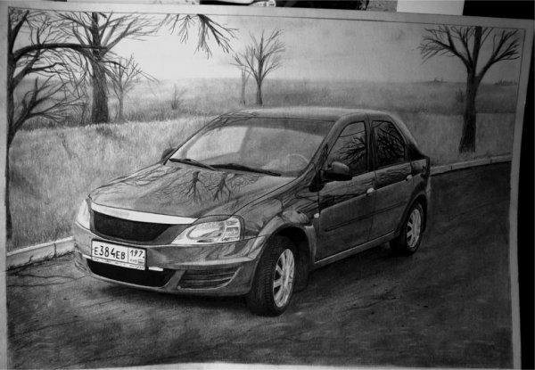 Рено Логан 1 карандашом