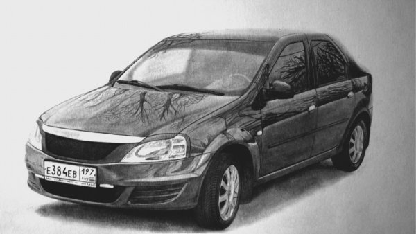 Рено Логан 2006 карандашом