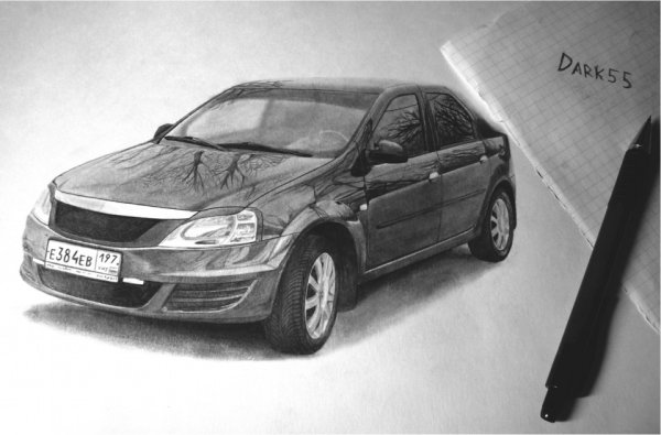 Рено Логан 1 карандашом