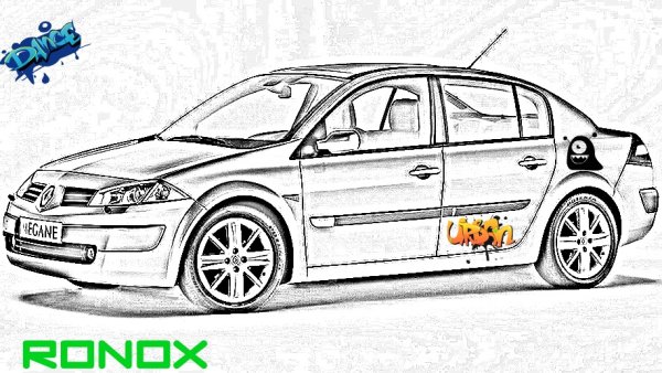 Раскраска Рено Меган 2 седан