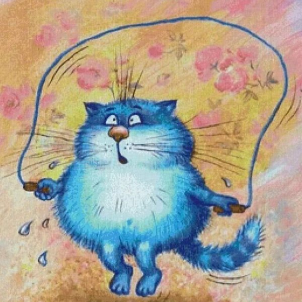 Синие коты с надписями