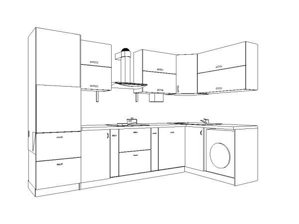 Кухонный гарнитур в перспективе