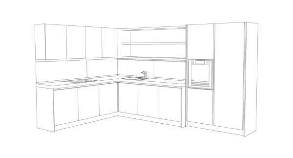 Шаблон угловой кухни