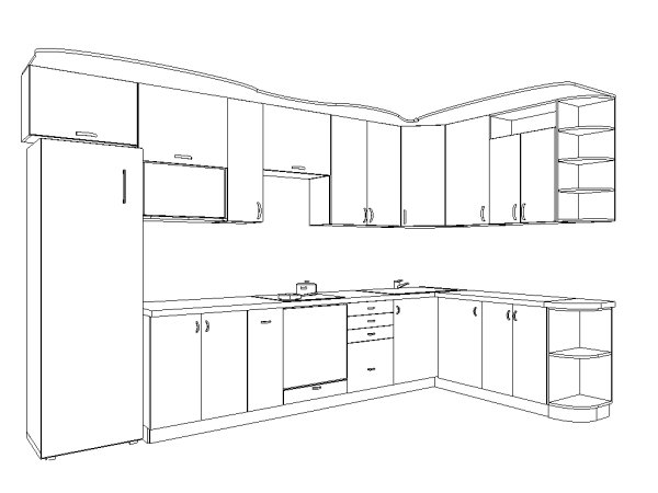 Эскизы кухонных гарнитуров