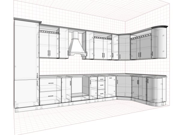 Эскизы кухонных гарнитуров