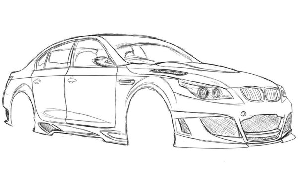 БМВ м5 е60 рисунок