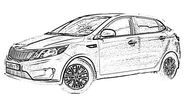 Раскраска машина Киа Спортейдж