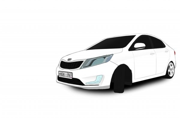 Нарисовать Киа Рио