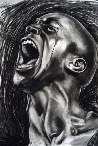 Кричащий от боли человек