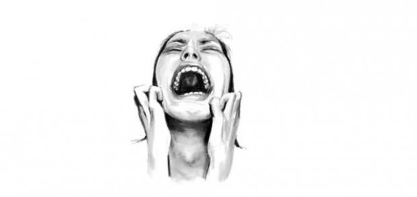 Рисунок кричащей девушки
