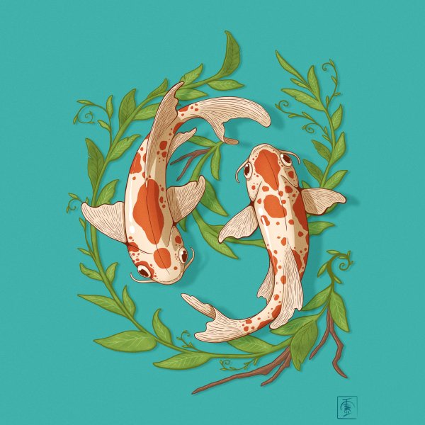 Карпы кои арт