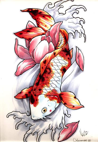 Карп кои тату