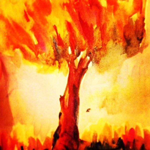 Дерево в огне иллюстрация