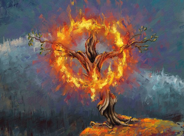 Горящее дерево вектор