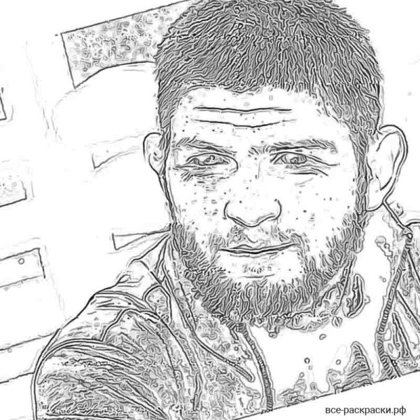 Портрет Хабиба Нурмагомедова карандашом