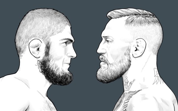 Хабиб Нурмагомедов рисунок карандашом