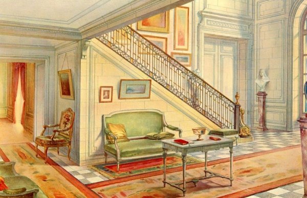 Интерьер дворянской усадьбы 18 века рисунок