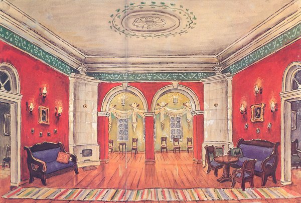 Декорации к опере Евгений Онегин Добужинского