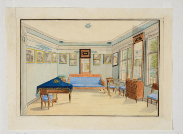 Интерьер дворянской усадьбы 18-19 века рисунки