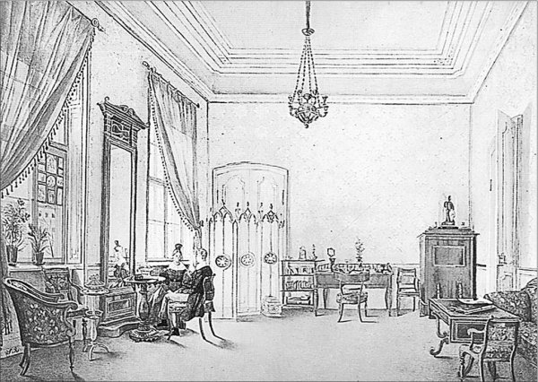 Интерьер дворянской усадьбы 19 века рисунок