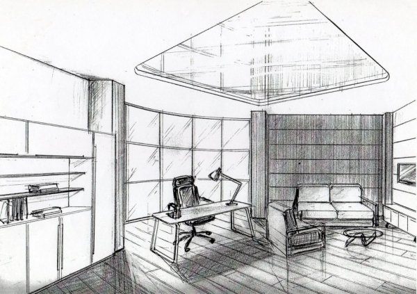 Угловая перспектива комнаты