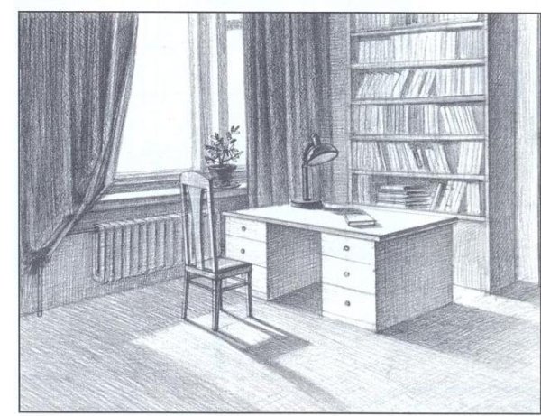 Перспектива комнаты сбоку