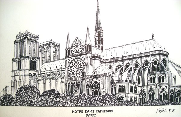 Готический собор скетч