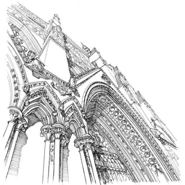 Архитектура Готика чертежи лёгкий