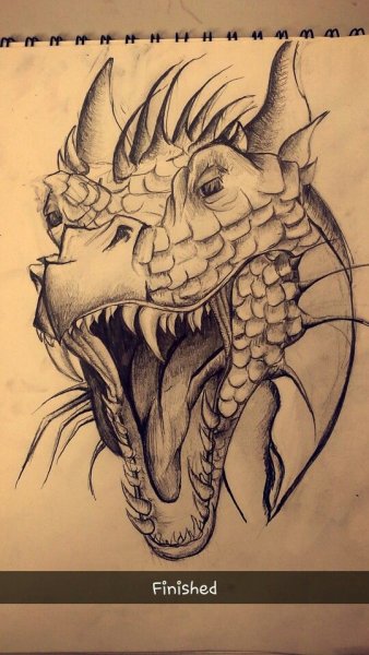 Тату голова дракона