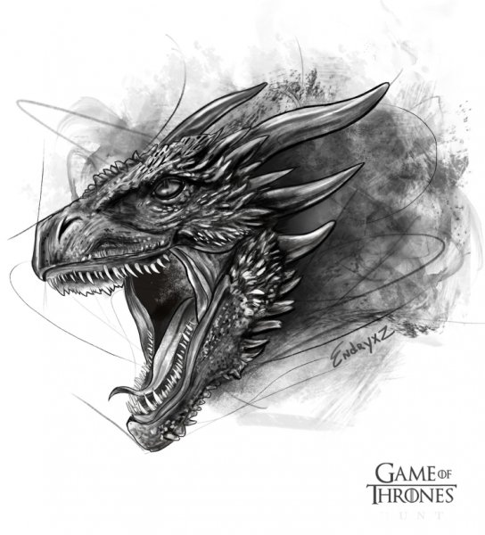 Тату голова дракона