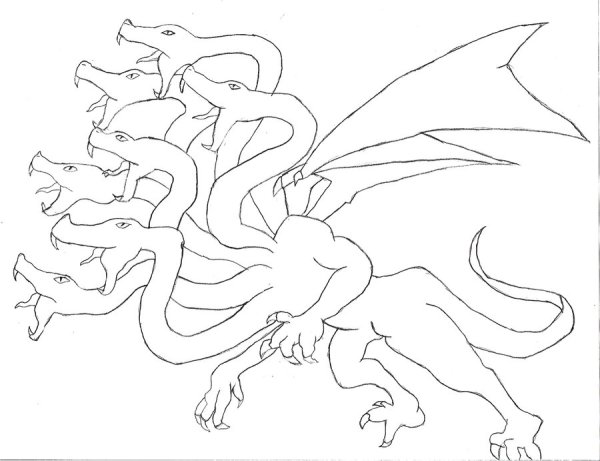 Лернейская гидра рисунок