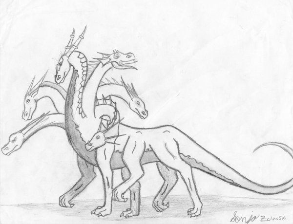 Лернейская гидра нарисовать