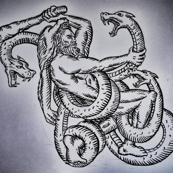 Лернейская гидра рисунок