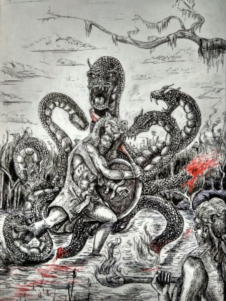 Второй подвиг Геракла Лернейская гидра рисунок