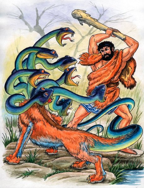 12 Подвигов Геракла Лернейская гидра рисунок