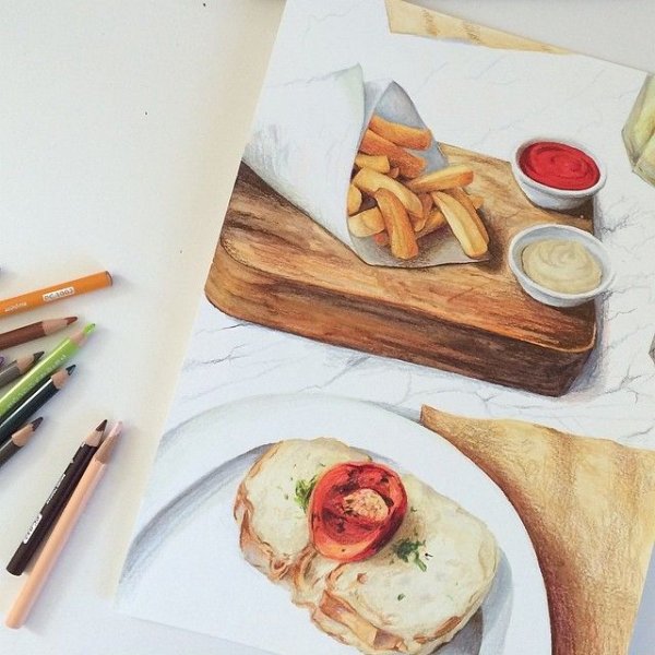 Красивые скетчи еды