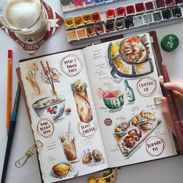 Фуд иллюстрации скетчбук