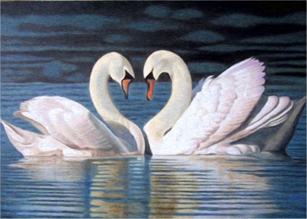 Картина два лебедя