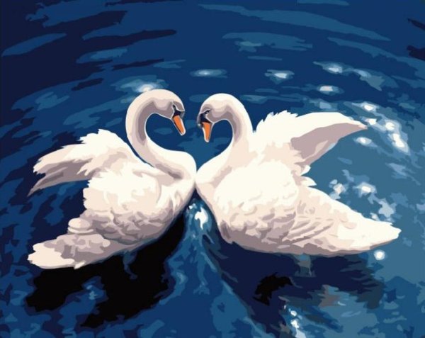 Алмазная мозаика 40x50 qa200257 лебеди