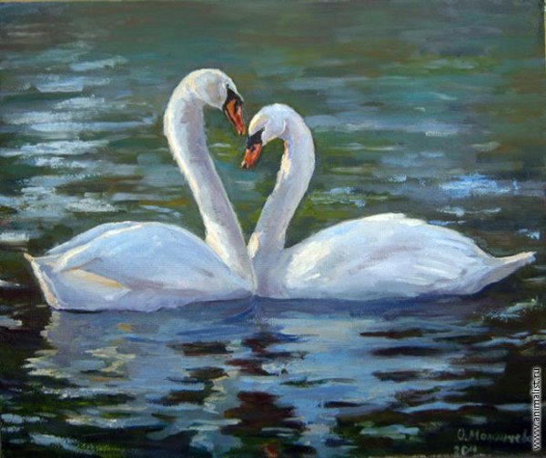 Лебеди маслом