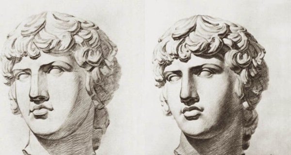 Гипсовая голова Антиноя Академический рисунок