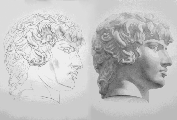 Антиной гипсовая голова МАРХИ