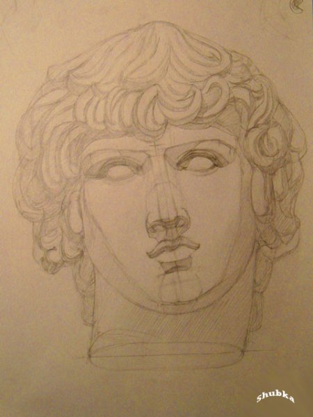 Антиной гипсовая голова построение