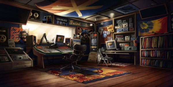 Мультяшная комната с компом