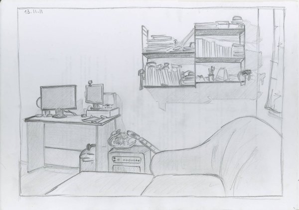 Low Poly комната Blender