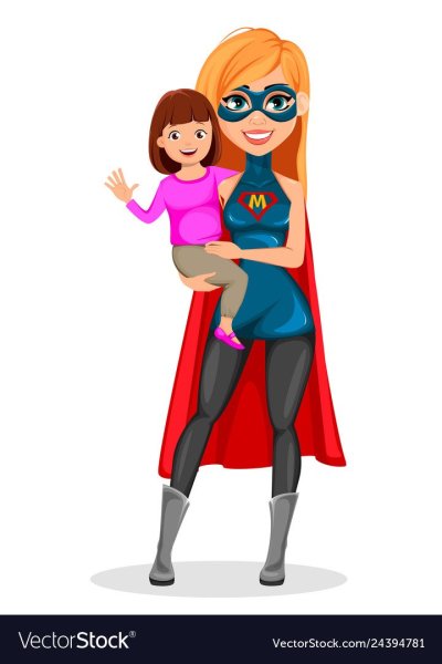 Мама Супергерой детский рисунок