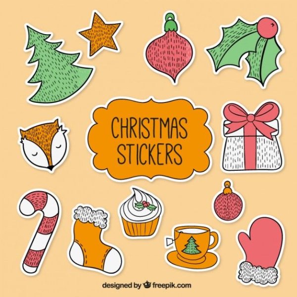 Новогодние Стикеры для распечатки