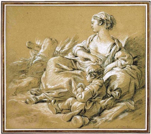 Гравюра Мольер Франсуа Буше