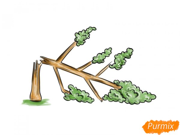 Нарисовать сломанное дерево